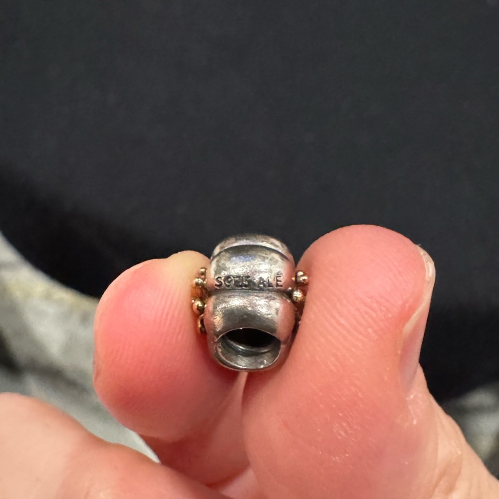 Pandora gold and silver retired flower charm. - Picture 4 of 5